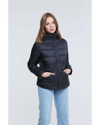 Elle - Womenss Padded Jacket With Inner Fur Collar - Lyst
