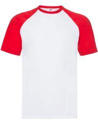 Fruit Of The Loom - Adult Contrast Panel Baseball T-Shirt Cotton - Lyst