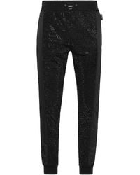 Philipp Plein - Trousers Jogging Nylon Inserts Monogram Strass - Lyst