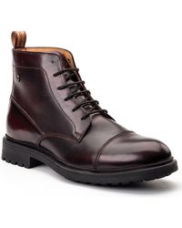 Base London - Boulton Leather Bordo Ankle Boots - Lyst