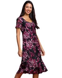 Roman - Floral Shimmer Fit & Flare Dress - Lyst