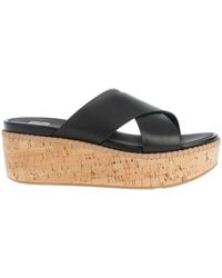 Fitflop - Eloise Leren Slippers Met Kruisband (zwart) - Lyst
