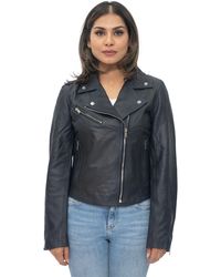 Infinity Leather - Classic Biker Brando Jacket-Baku - Lyst