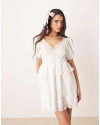 For Love & Lemons - Rosalyn Lace Detail Mini Dress - Lyst