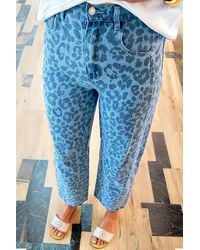 Azura Exchange - Leopard Print Relaxed Jeans - Lyst