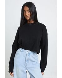 Boohoo - Round Neck Long Sleeve Knitted Top - Lyst