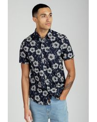 Tokyo Laundry - Cotton Poplin Button-Up Shirt With Abstract Floral Print - Lyst