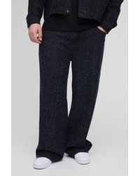 BoohooMAN - Plus Textured Denim Relaxed Fit Jeans - Lyst