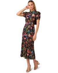 Adrianna Papell - Printed Midi Dress - Lyst