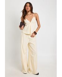 Boohoo - Poplin Cami And Wide Leg Trouser Set - Lyst
