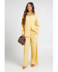 Boohoo - Crinkle Textured Oversized Shirt - Lyst