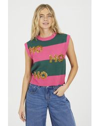 Brave Soul - Striped Sequin Christmas Tank Top - Lyst