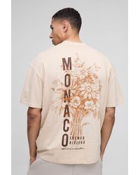 BoohooMAN - Oversized Extended Neck Monaco Floral Printed T-shirt - Lyst