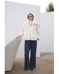Karen Millen - Textured Faux Fur Tailored Coat - Lyst