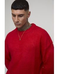 BoohooMAN - Tall Essential Boxy Fit Brushed Knitted Jumper - Lyst
