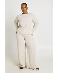 Boohoo - Plus Cinched Waist Long Sleeve Top And Trouser Co Ord - Lyst
