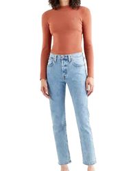 Levi's - 501 Leren Patch Cropped Jeans (Lichtblauw) - Lyst
