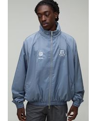 BoohooMAN - Tall Oversized Funnel Neck Circa 98 Track Jacket - Lyst