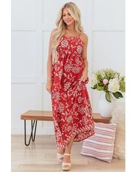 Azura Exchange - Bloemen Maxi Jurk Casual Relaxed Fit - Lyst