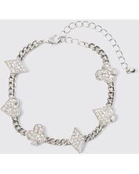 BoohooMAN - Iced Charm Bracelet - Lyst