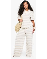 Boohoo - Plus Single Channel Drawstring Waist Super Oversized Wide Leg - Lyst