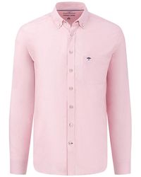 Fynch-Hatton - Long Sleeved Oxford Button Down Collar Shirt Cotton - Lyst