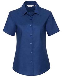 Russell - Collection /Ladies Oxford Short-Sleeved Shirt (Bright Royal) - Lyst