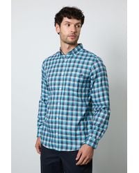 MAINE - Bright Brushed Tartan Check Long Sleeve Shirt Cotton - Lyst