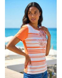 Roman - Stripe Floral Hotfix T-Shirt - Lyst