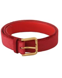 Dolce & Gabbana - Authentic Leather Belt With Engraved Logo Buckle Suede - Lyst