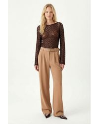 Happiness İstanbul - High Waist Wide Leg Trousers With Buckle - Lyst