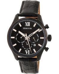 Heritor - Heritor Automatisch Benedict Lederen Band Horloge Met Dag/datum - Lyst