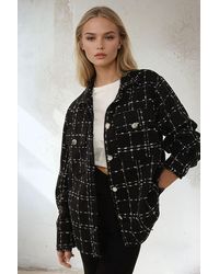 Hiccup - Pocket Detail Tweed Jacket With Shirt Collar - Lyst