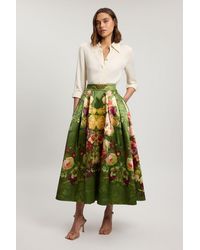 Karen Millen - Floral Twill Woven Prom Skirt - Lyst
