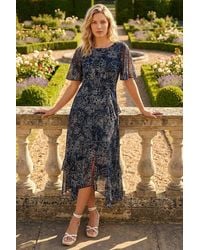 Roman - Floral Spot Print Frill Midi Dress - Lyst