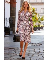 Sosandar - Animal Print Mesh Shirt Jersey Dress - Lyst