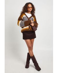 Boohoo - Brushed Knit Chunky Oversized Boyfriend Cardigan - Lyst
