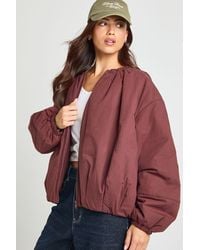 Boohoo - Oversized Collar Detail Bomber Jacket - Lyst