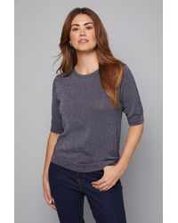 Wallis - Shimmer Short Sleeve Jumper - Lyst