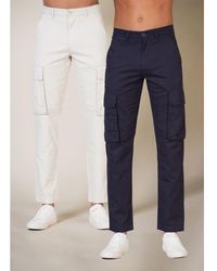 French Connection - 2 Pack Cotton Cargo Trousers - Lyst