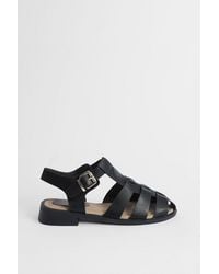 Oasis - Cassiopeia Faux Leather Closed Toe Fisherman Flat Shoes - Lyst