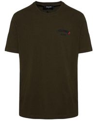 DSquared² - Regular Fit Rubber Logo Military T-Shirt Cotton - Lyst