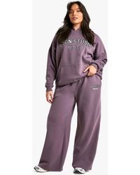 Boohoo - Plus Dsgn Studio Sports Applique Straight Leg Jogger - Lyst