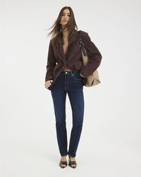 River Island - Slim Fit Jeans High Waisted Zip Cotton - Lyst