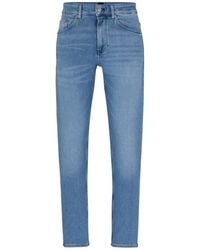 BOSS - Five Pocket Straight Leg Jeans - Lyst