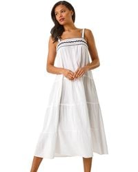 Roman - Ric Rac Trim Midi Dress - Lyst