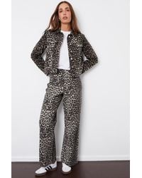 Threadbare - 'Soleil' Printed Wide Leg Denim Jeans - Lyst