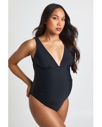 Boohoo - Maternity Plunge Swimsuit - Lyst