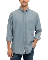 Wrangler - Denim Shirt Vintage Long Sleeve Retro Lightweight Snap Button Top - Lyst