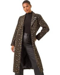 Roman - Animal Print Formal Pocket Coat - Lyst